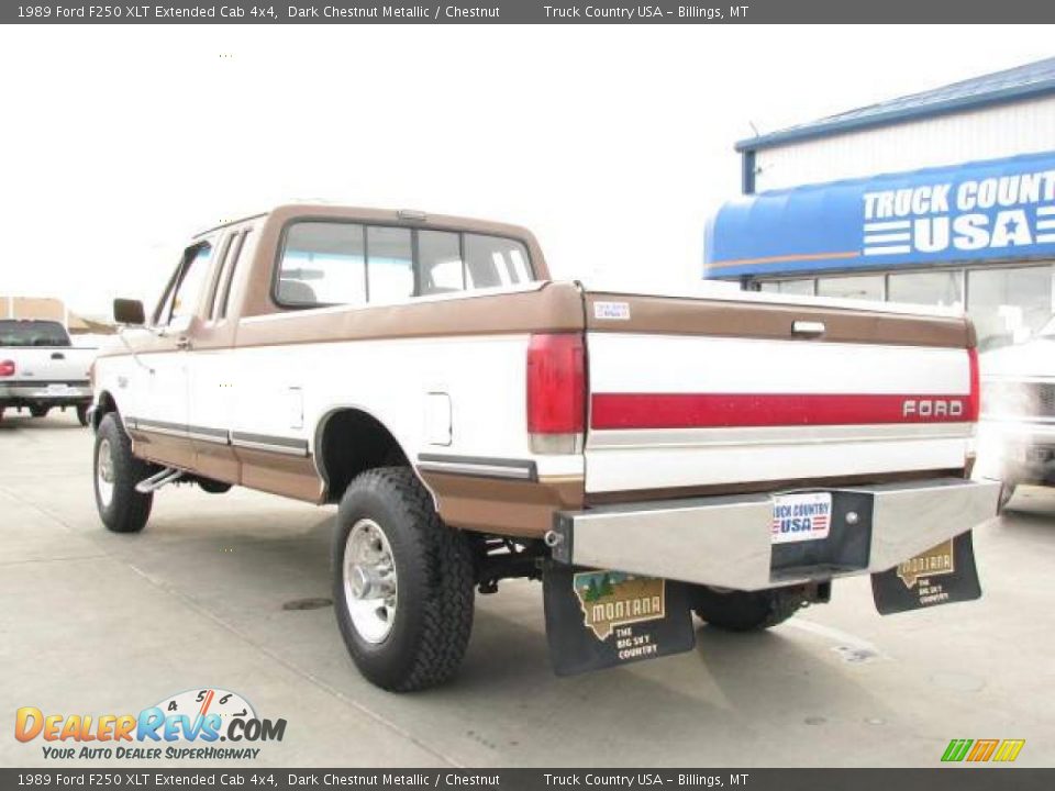 1989 Ford F250 XLT Extended Cab 4x4 Dark Chestnut Metallic / Chestnut Photo #7