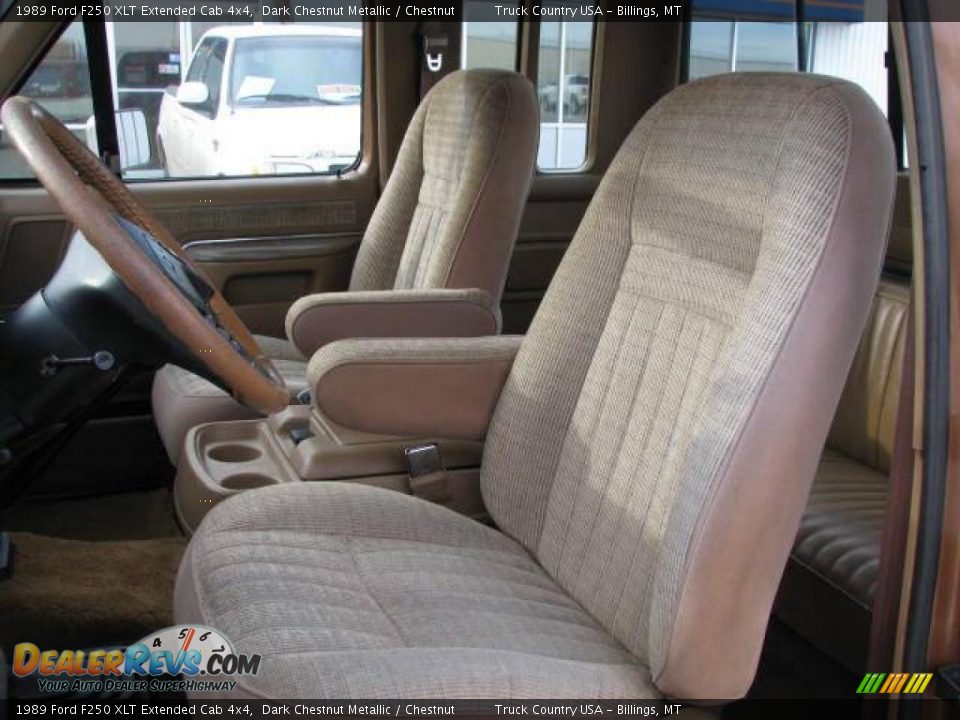 1989 Ford F250 XLT Extended Cab 4x4 Dark Chestnut Metallic / Chestnut Photo #10