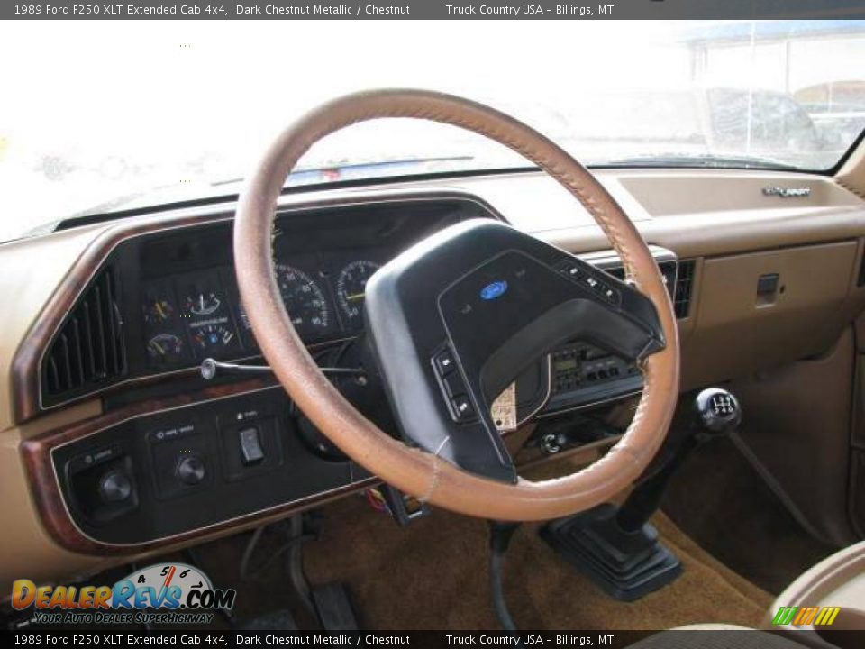 1989 Ford F250 XLT Extended Cab 4x4 Dark Chestnut Metallic / Chestnut Photo #11