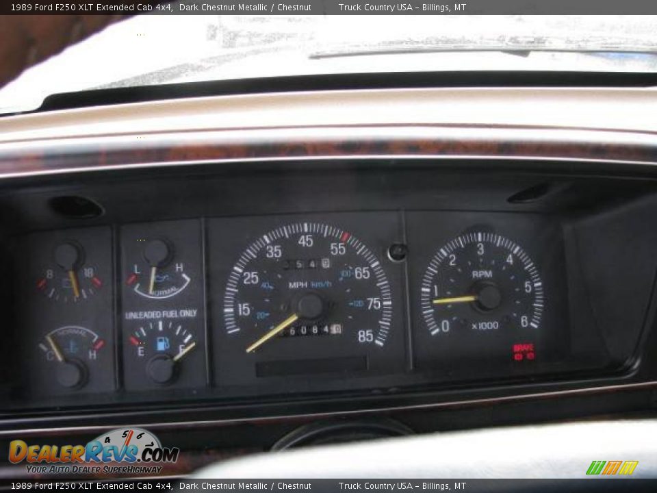 1989 Ford F250 XLT Extended Cab 4x4 Dark Chestnut Metallic / Chestnut Photo #13