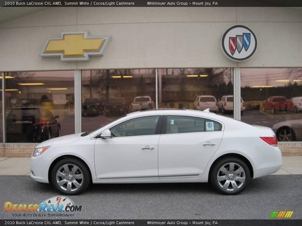 2010 Buick LaCrosse CXL AWD Summit White / Cocoa/Light Cashmere Photo #1