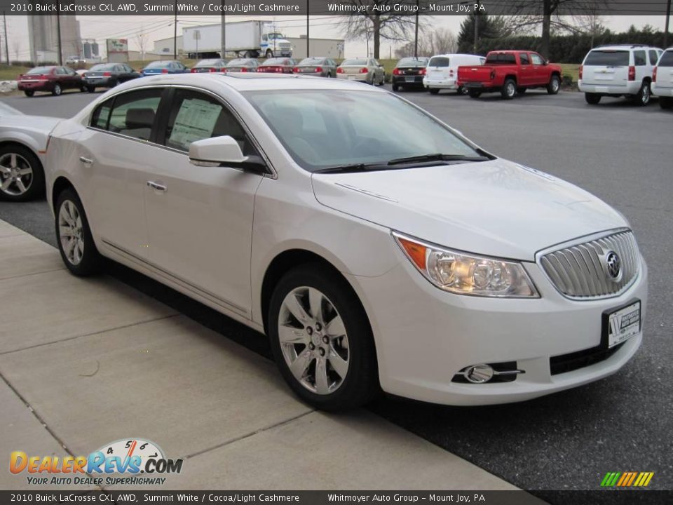 2010 Buick LaCrosse CXL AWD Summit White / Cocoa/Light Cashmere Photo #3