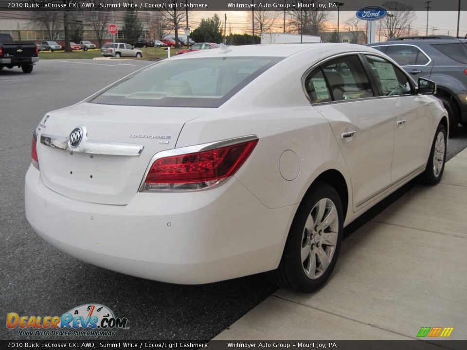 2010 Buick LaCrosse CXL AWD Summit White / Cocoa/Light Cashmere Photo #4