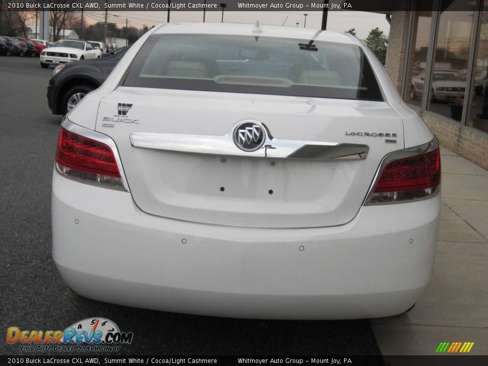 2010 Buick LaCrosse CXL AWD Summit White / Cocoa/Light Cashmere Photo #5