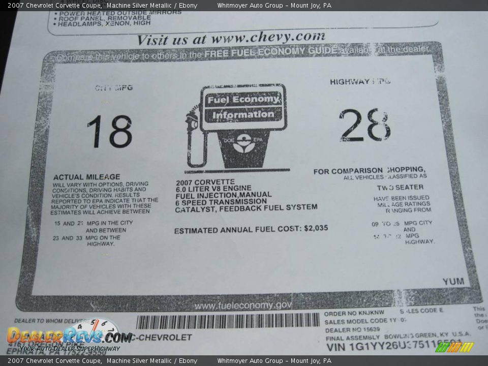 2007 Chevrolet Corvette Coupe Machine Silver Metallic / Ebony Photo #34