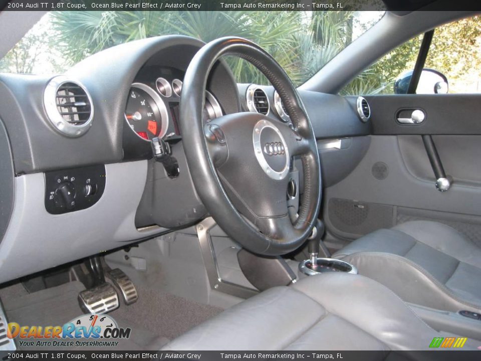 2004 Audi TT 1.8T Coupe Ocean Blue Pearl Effect / Aviator Grey Photo #27