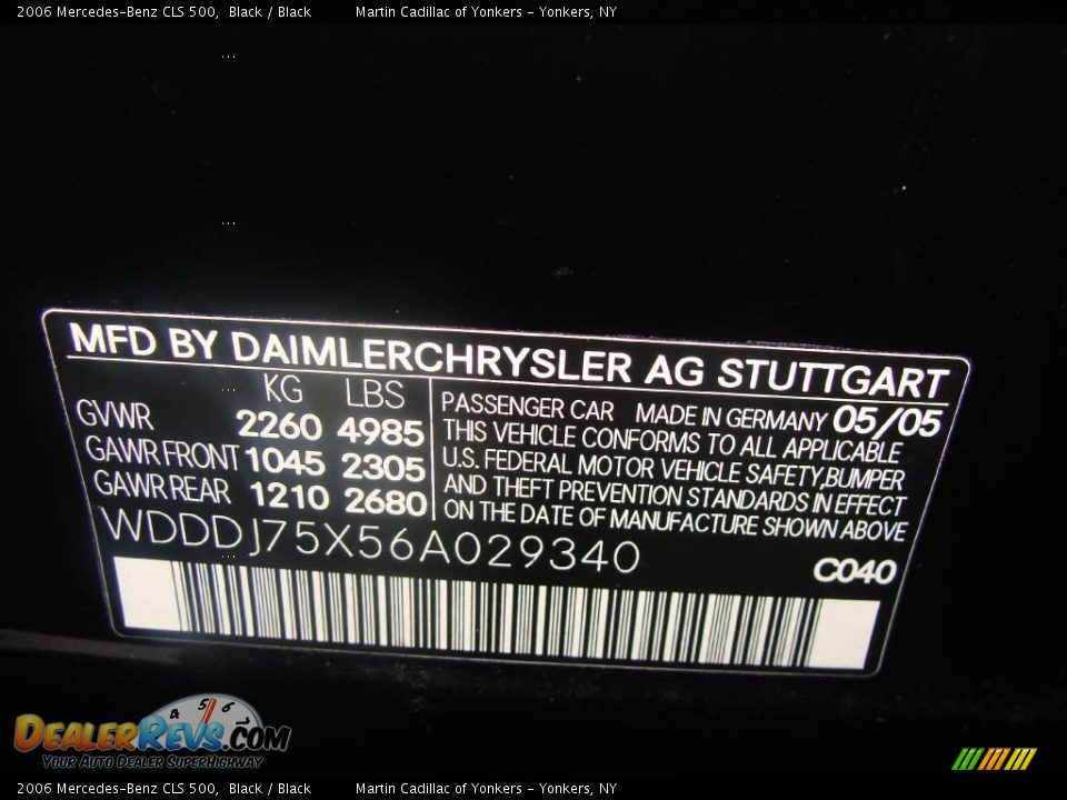 2006 Mercedes-Benz CLS 500 Black / Black Photo #28