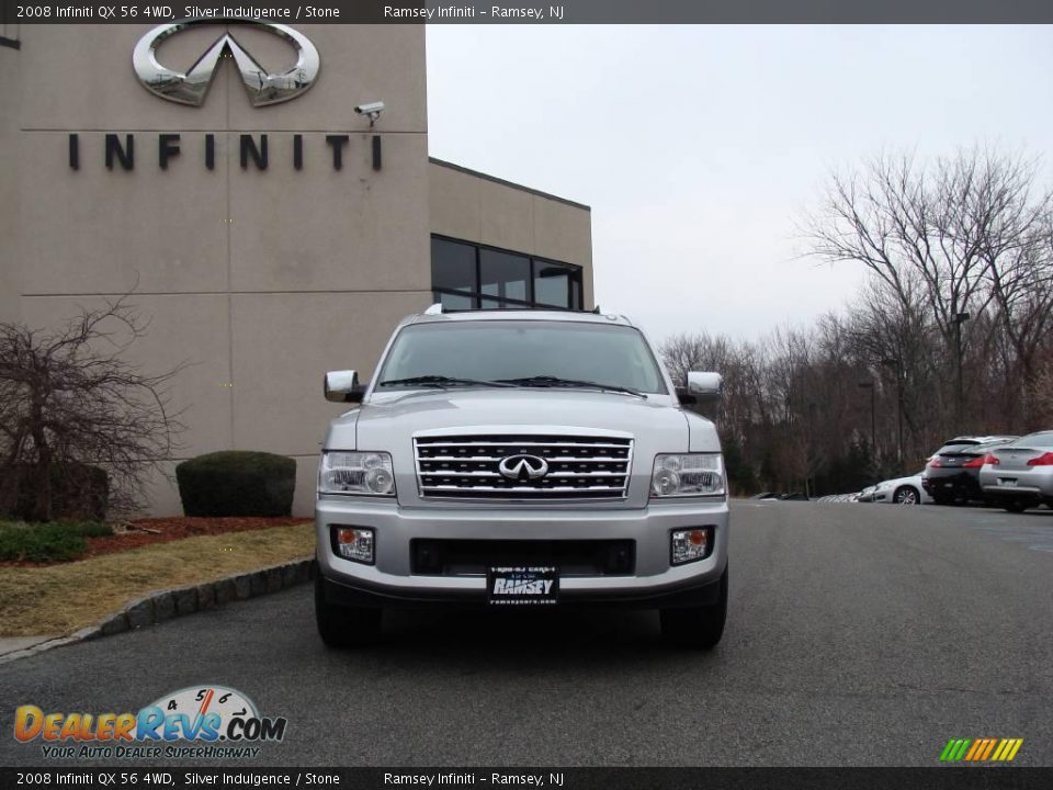 2008 Infiniti QX 56 4WD Silver Indulgence / Stone Photo #2