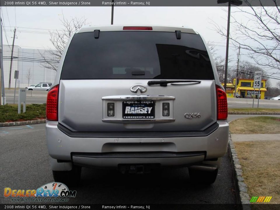 2008 Infiniti QX 56 4WD Silver Indulgence / Stone Photo #6