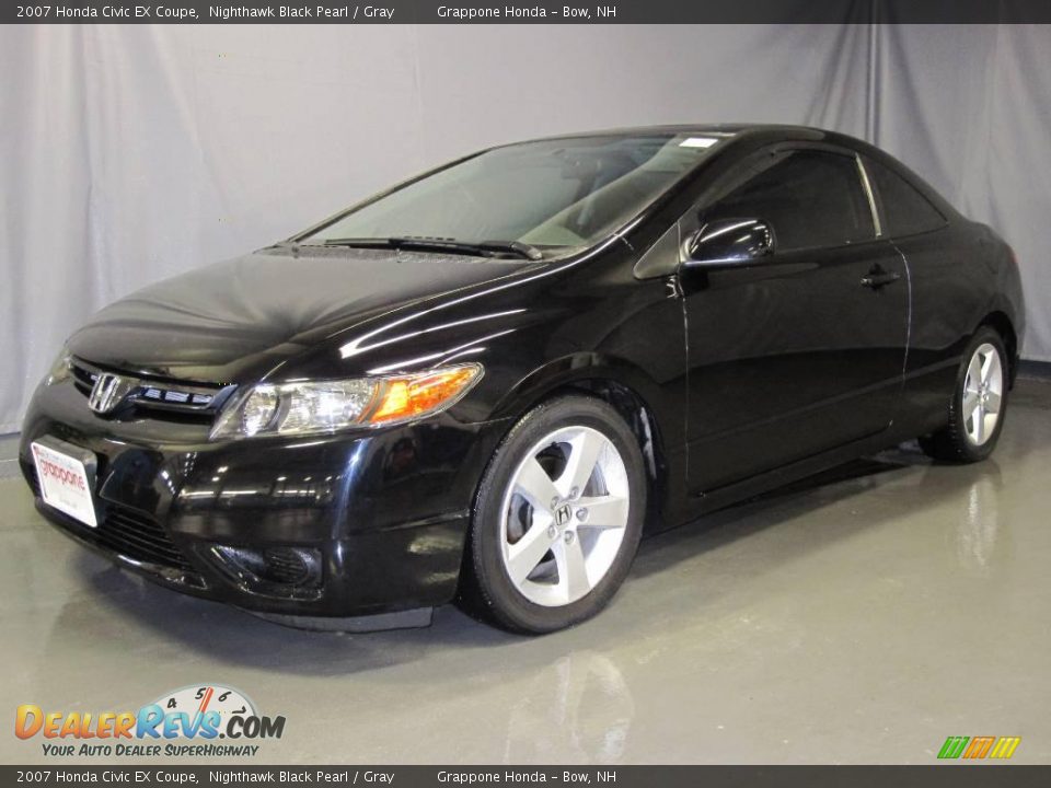 2007 Honda Civic EX Coupe Nighthawk Black Pearl / Gray Photo #1
