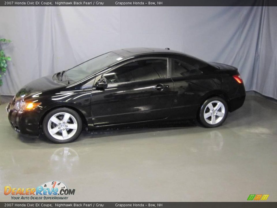 2007 Honda Civic EX Coupe Nighthawk Black Pearl / Gray Photo #2