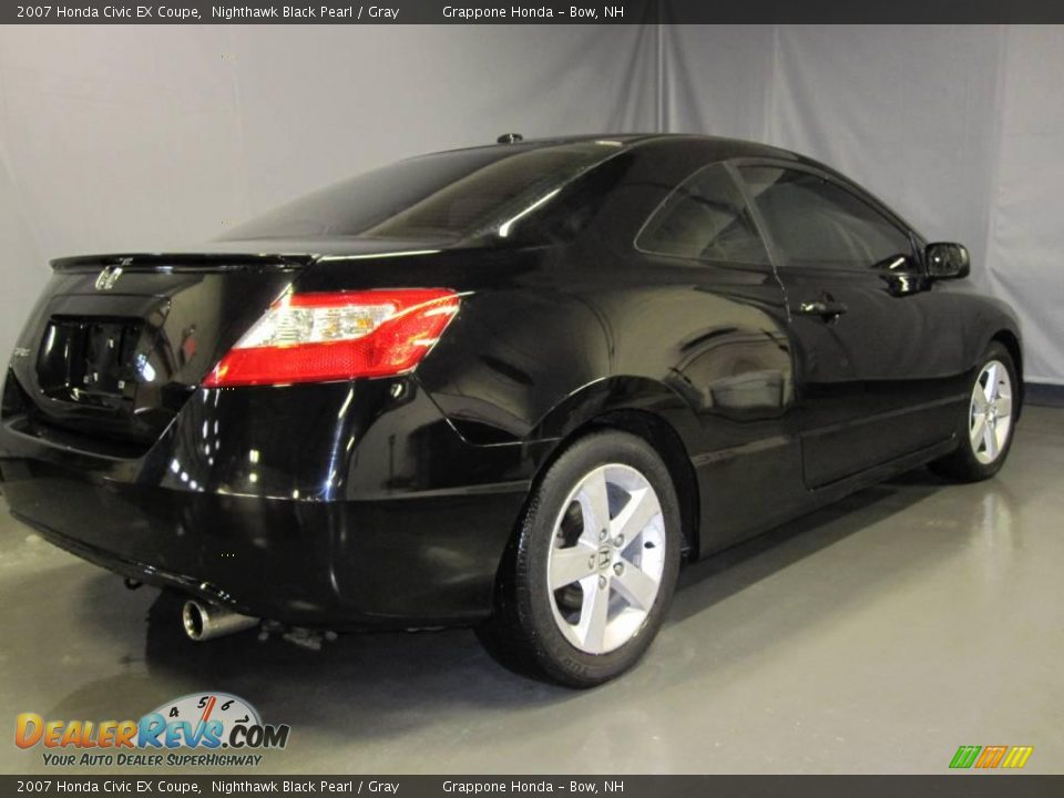 2007 Honda Civic EX Coupe Nighthawk Black Pearl / Gray Photo #3