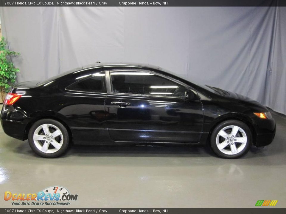 2007 Honda Civic EX Coupe Nighthawk Black Pearl / Gray Photo #4