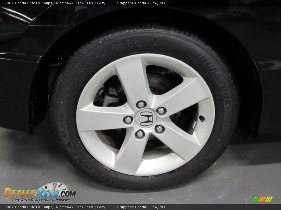2007 Honda Civic EX Coupe Nighthawk Black Pearl / Gray Photo #6