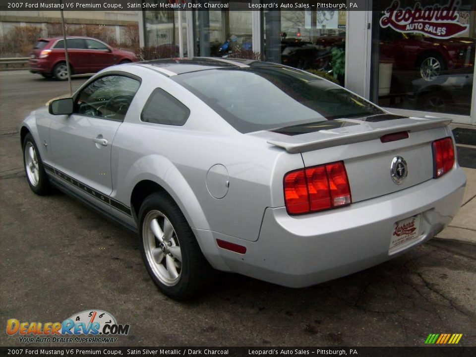 2007 Ford Mustang V6 Premium Coupe Satin Silver Metallic / Dark Charcoal Photo #3