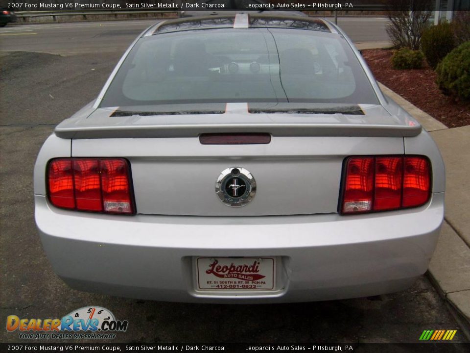 2007 Ford Mustang V6 Premium Coupe Satin Silver Metallic / Dark Charcoal Photo #4