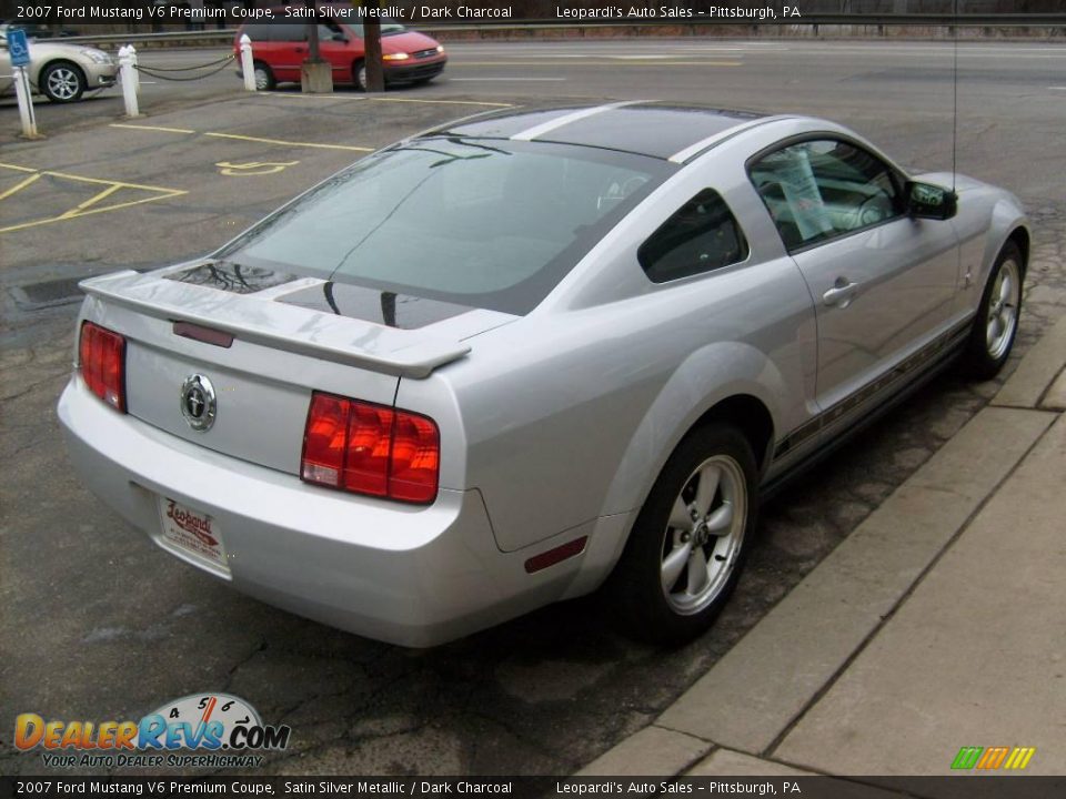 2007 Ford Mustang V6 Premium Coupe Satin Silver Metallic / Dark Charcoal Photo #5