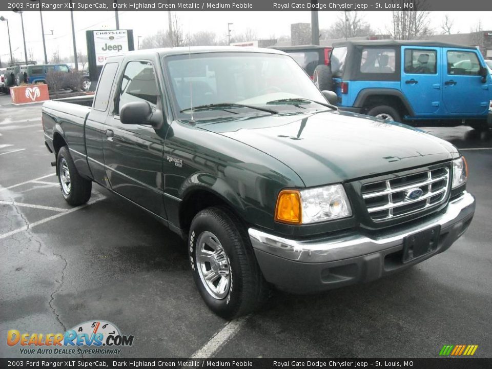 2003 Ford Ranger XLT SuperCab Dark Highland Green Metallic / Medium Pebble Photo #3