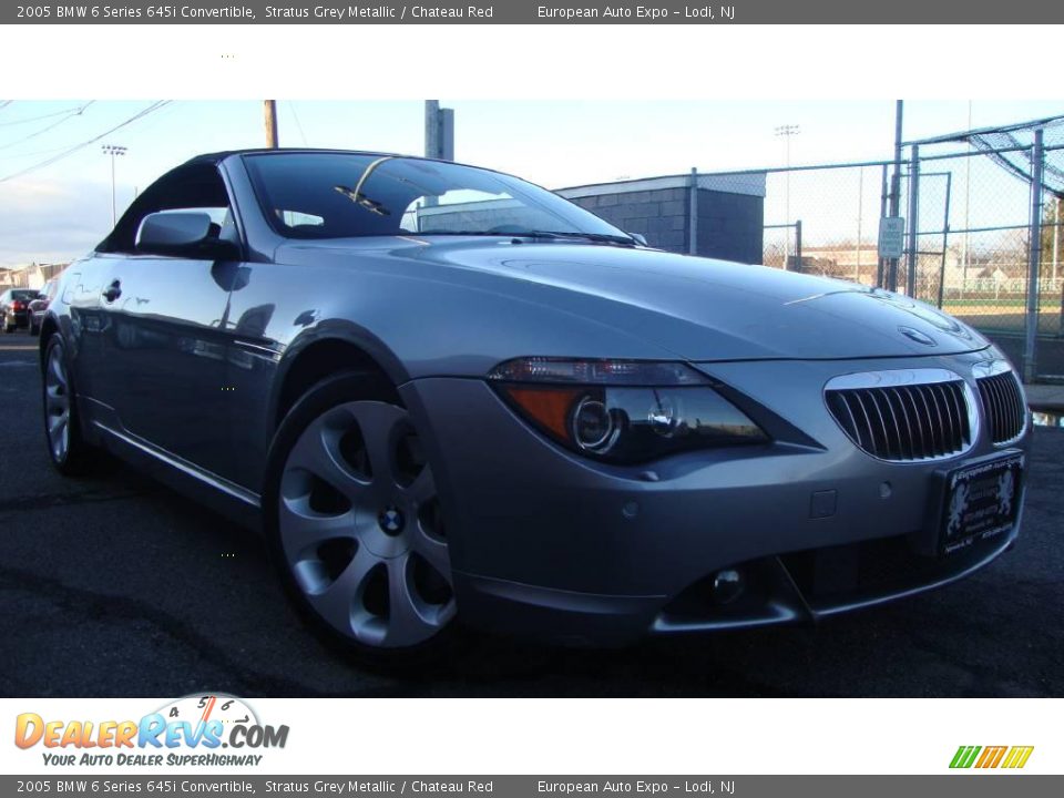 2005 BMW 6 Series 645i Convertible Stratus Grey Metallic / Chateau Red Photo #2