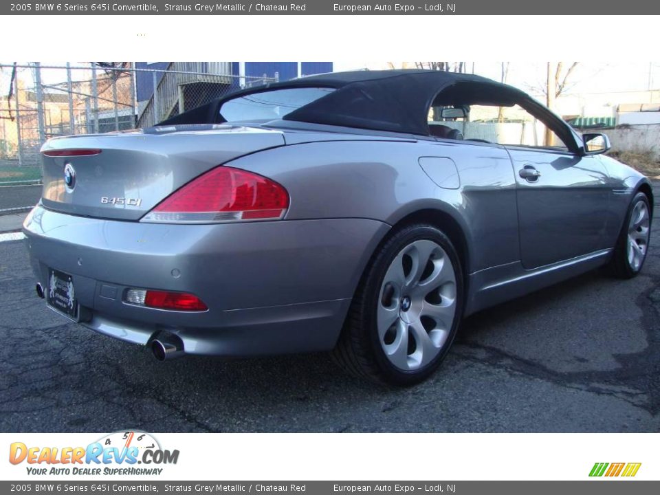 2005 BMW 6 Series 645i Convertible Stratus Grey Metallic / Chateau Red Photo #4