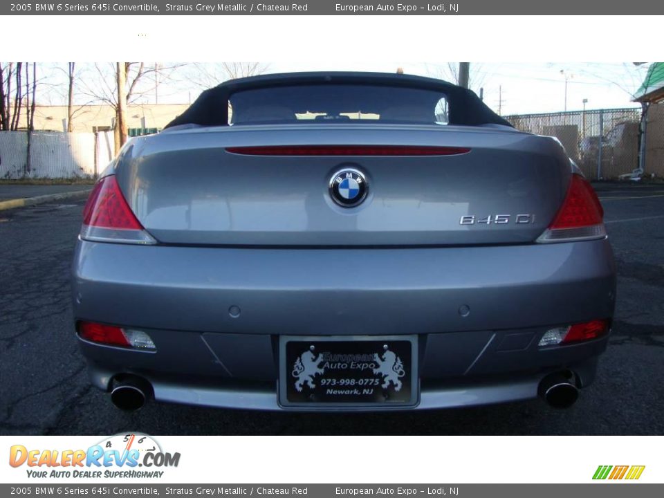 2005 BMW 6 Series 645i Convertible Stratus Grey Metallic / Chateau Red Photo #5