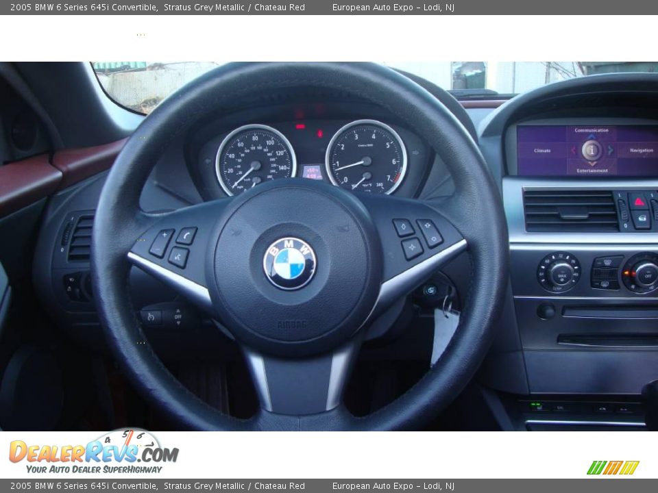 2005 BMW 6 Series 645i Convertible Stratus Grey Metallic / Chateau Red Photo #33
