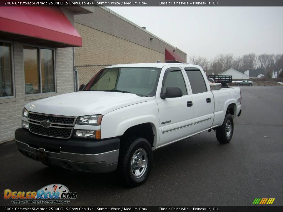 2004 Chevrolet Silverado 2500HD LS Crew Cab 4x4 Summit White / Medium Gray Photo #1