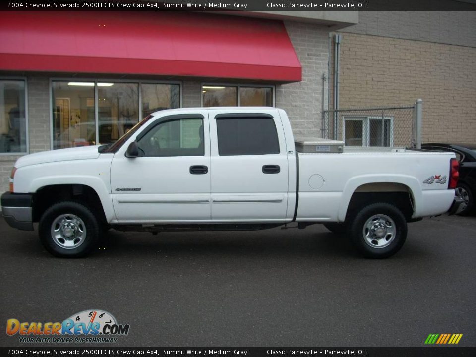 2004 Chevrolet Silverado 2500HD LS Crew Cab 4x4 Summit White / Medium Gray Photo #2