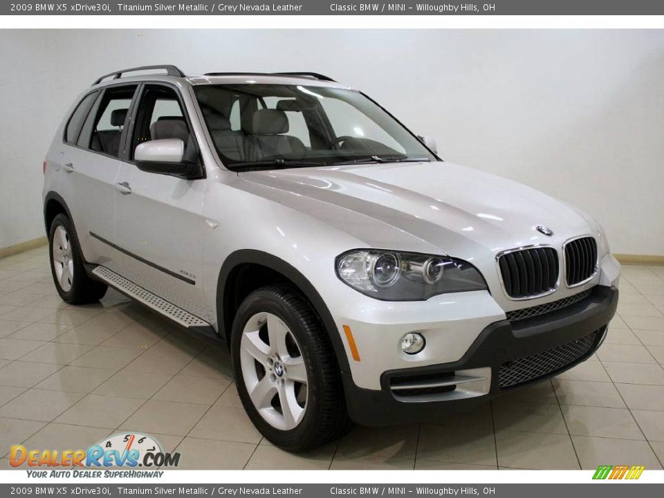 2009 BMW X5 xDrive30i Titanium Silver Metallic / Grey Nevada Leather Photo #1