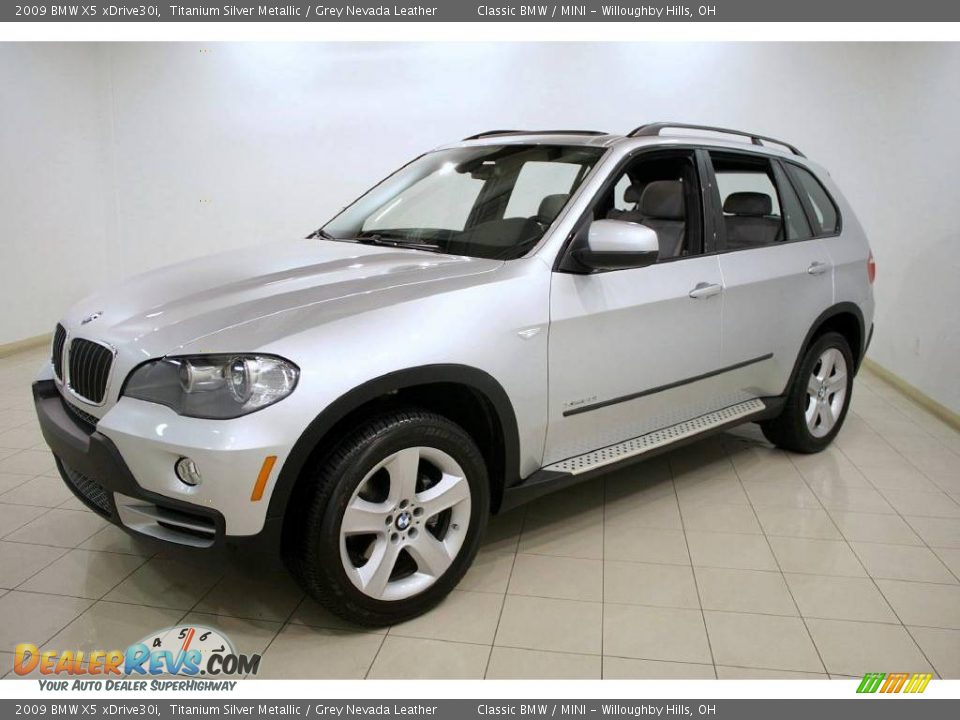 2009 BMW X5 xDrive30i Titanium Silver Metallic / Grey Nevada Leather Photo #3
