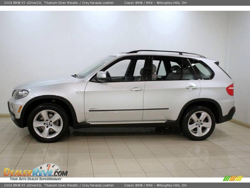 2009 BMW X5 xDrive30i Titanium Silver Metallic / Grey Nevada Leather Photo #4