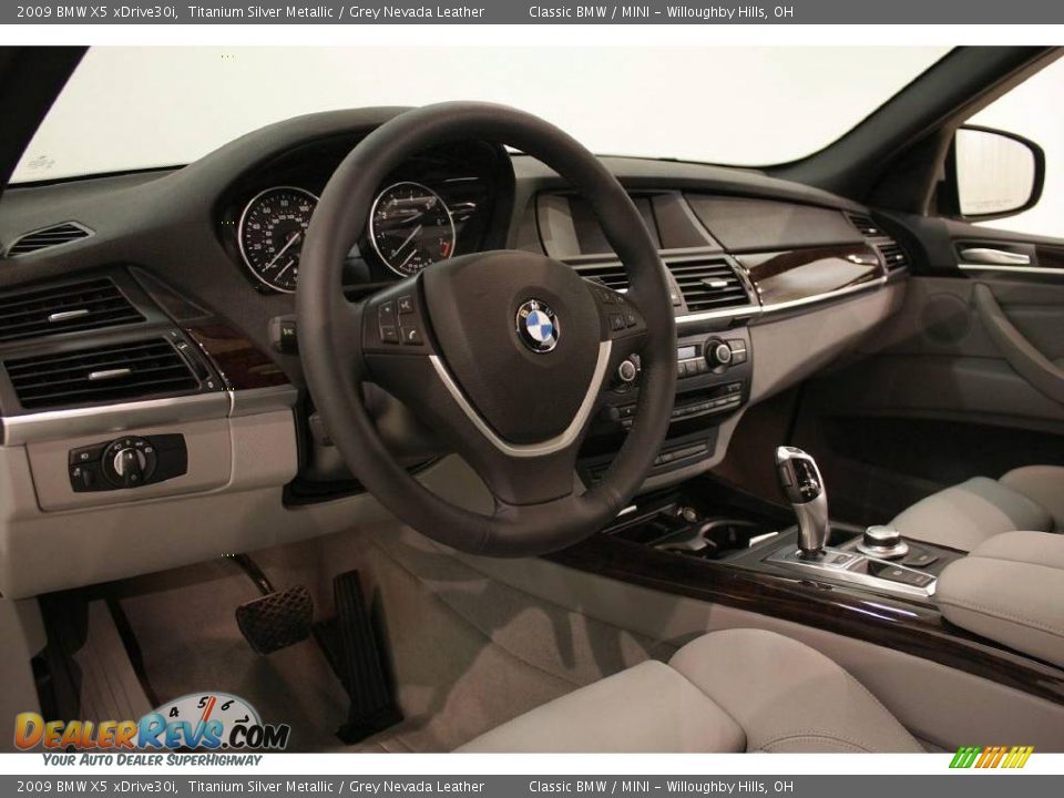 2009 BMW X5 xDrive30i Titanium Silver Metallic / Grey Nevada Leather Photo #13