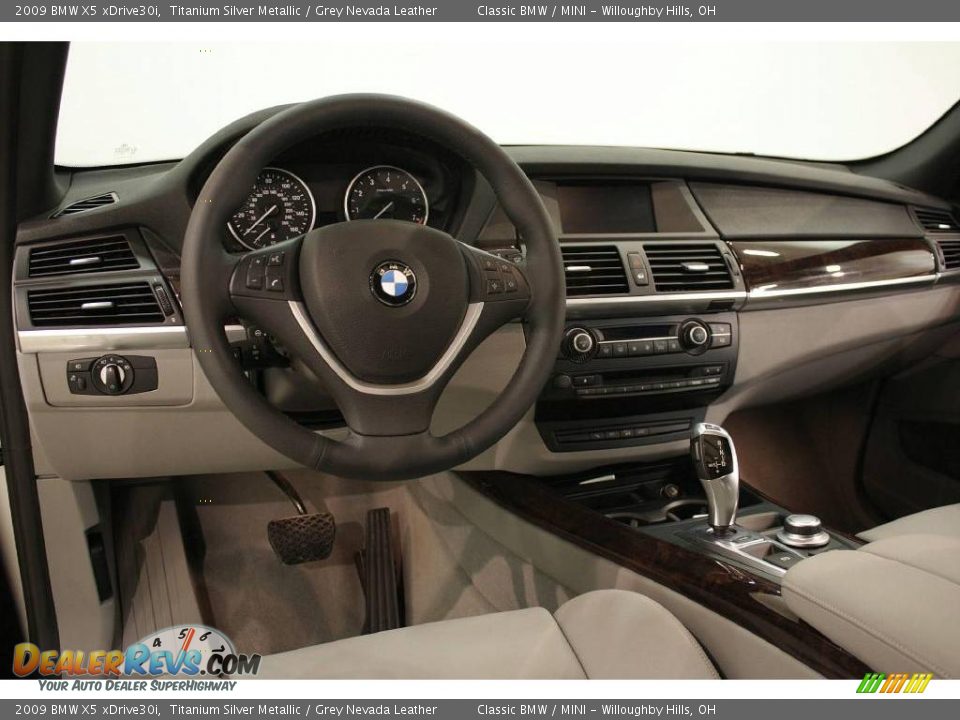 2009 BMW X5 xDrive30i Titanium Silver Metallic / Grey Nevada Leather Photo #14