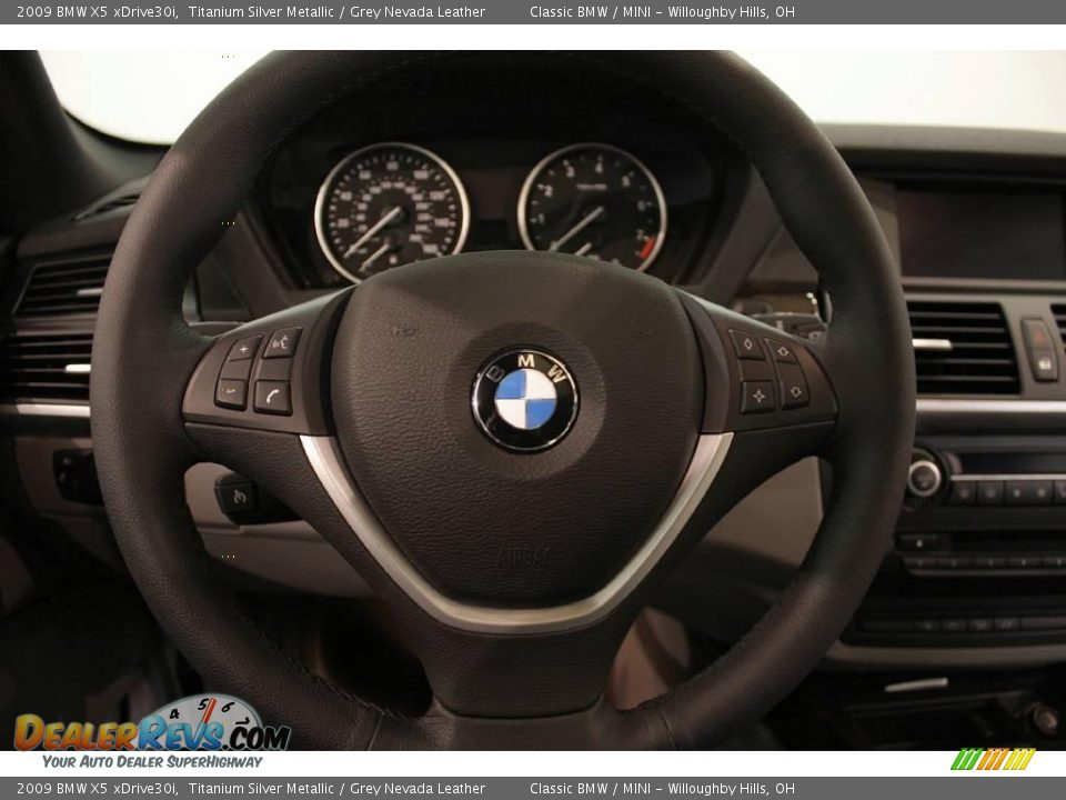 2009 BMW X5 xDrive30i Titanium Silver Metallic / Grey Nevada Leather Photo #15