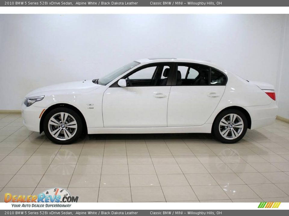 2010 BMW 5 Series 528i xDrive Sedan Alpine White / Black Dakota Leather Photo #4