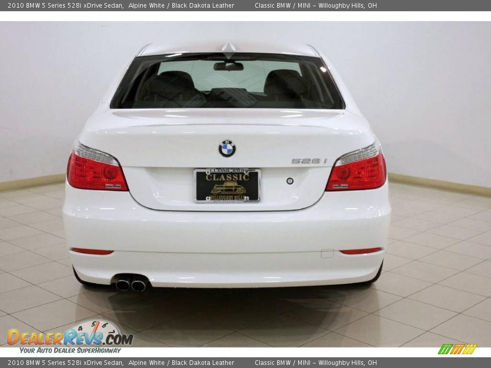 2010 BMW 5 Series 528i xDrive Sedan Alpine White / Black Dakota Leather Photo #6