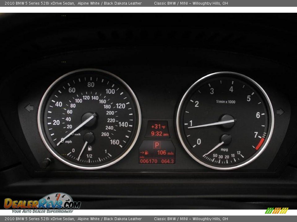 2010 BMW 5 Series 528i xDrive Sedan Alpine White / Black Dakota Leather Photo #13