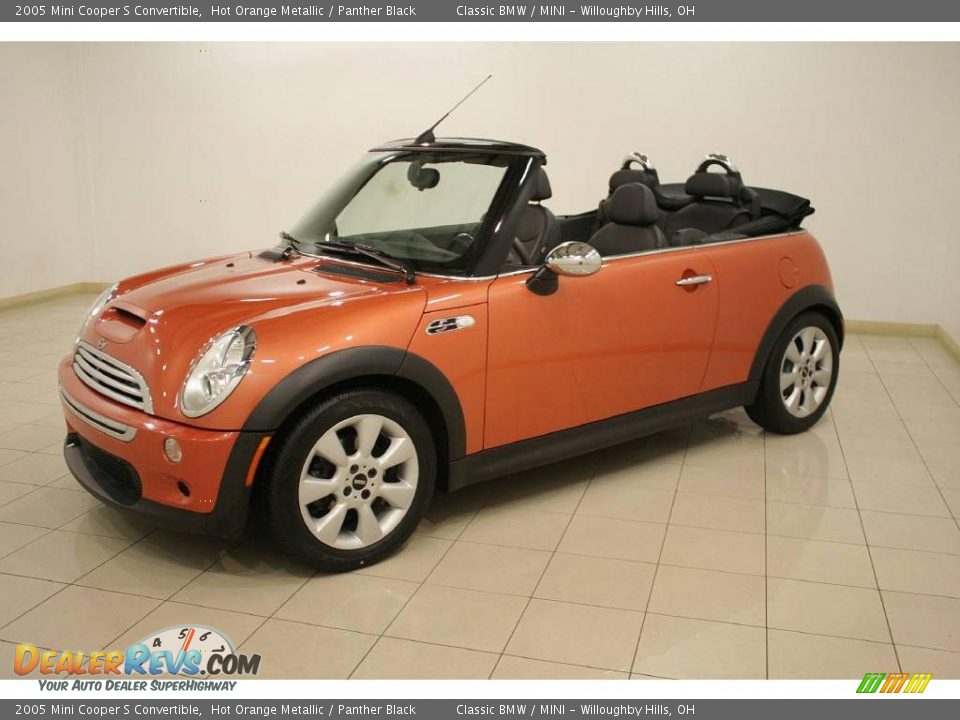 2005 Mini Cooper S Convertible Hot Orange Metallic / Panther Black Photo #3