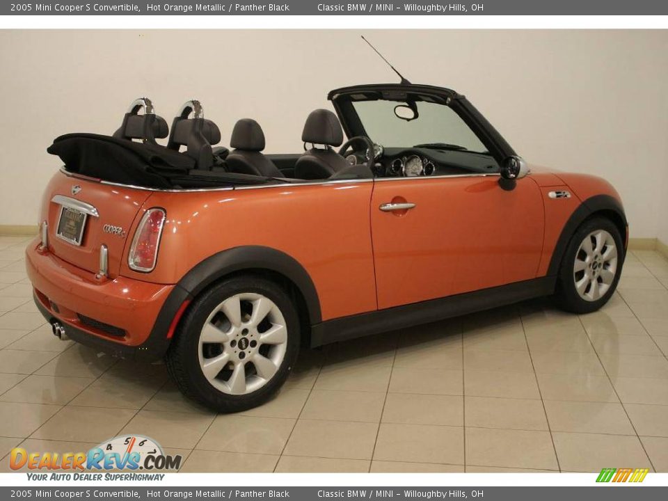 2005 Mini Cooper S Convertible Hot Orange Metallic / Panther Black Photo #7