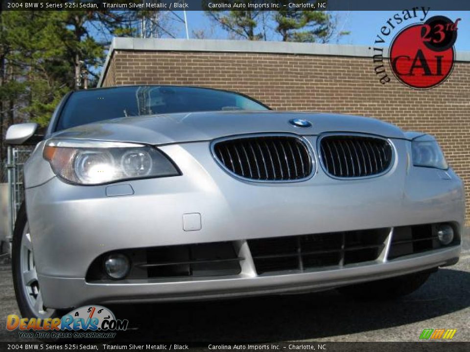 2004 BMW 5 Series 525i Sedan Titanium Silver Metallic / Black Photo #1