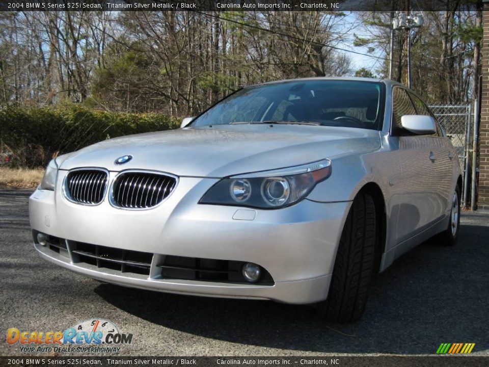 2004 BMW 5 Series 525i Sedan Titanium Silver Metallic / Black Photo #4