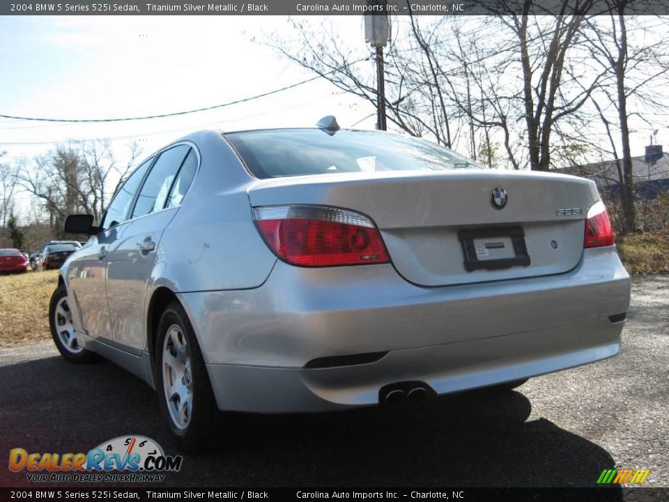 2004 BMW 5 Series 525i Sedan Titanium Silver Metallic / Black Photo #6