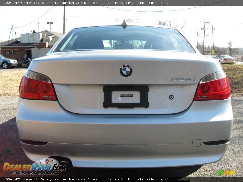 2004 BMW 5 Series 525i Sedan Titanium Silver Metallic / Black Photo #7