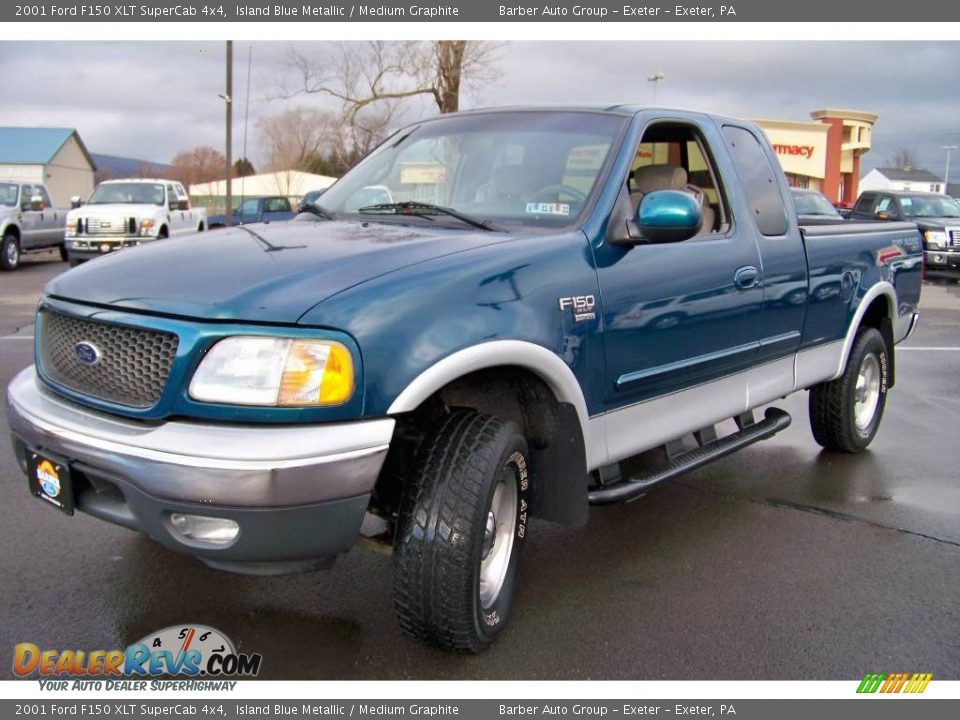 2001 Ford F150 XLT SuperCab 4x4 Island Blue Metallic / Medium Graphite Photo #1