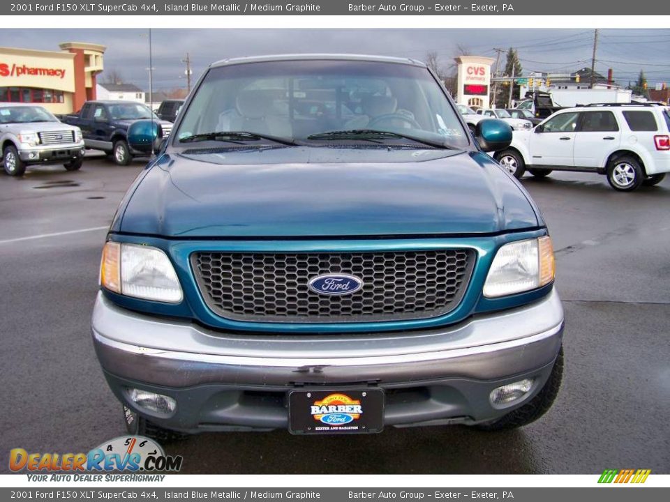 2001 Ford F150 XLT SuperCab 4x4 Island Blue Metallic / Medium Graphite Photo #2