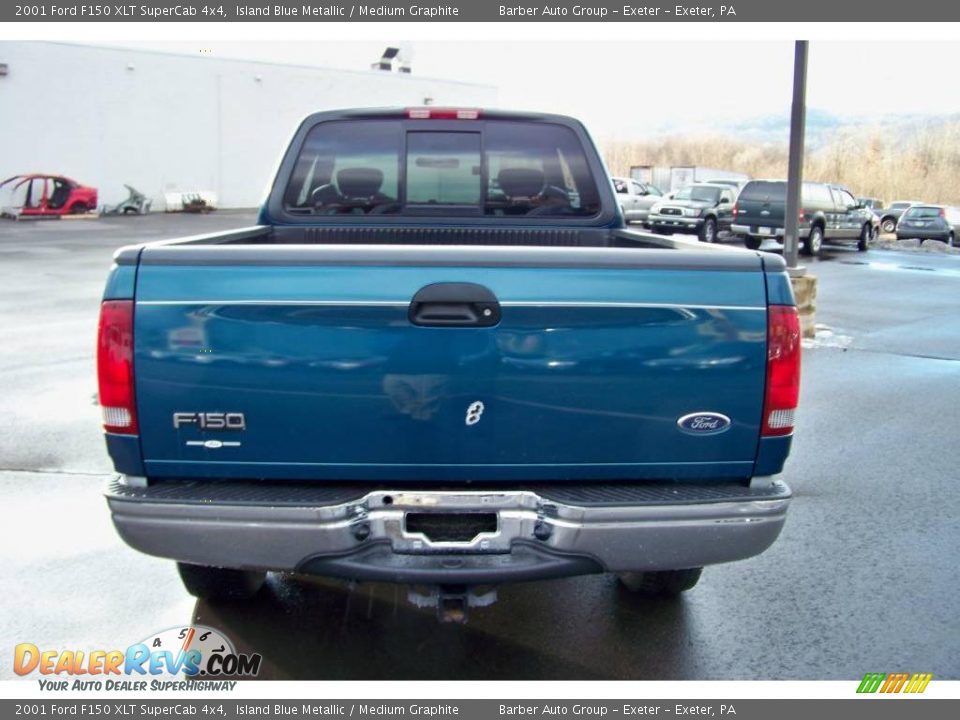 2001 Ford F150 XLT SuperCab 4x4 Island Blue Metallic / Medium Graphite Photo #6