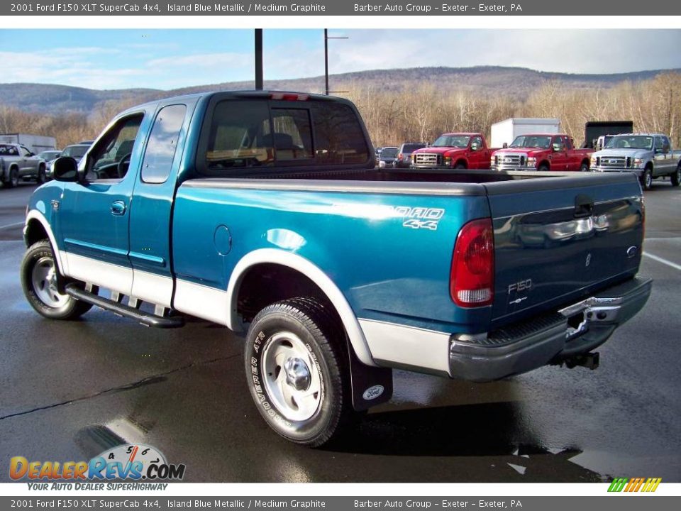 2001 Ford F150 XLT SuperCab 4x4 Island Blue Metallic / Medium Graphite Photo #7