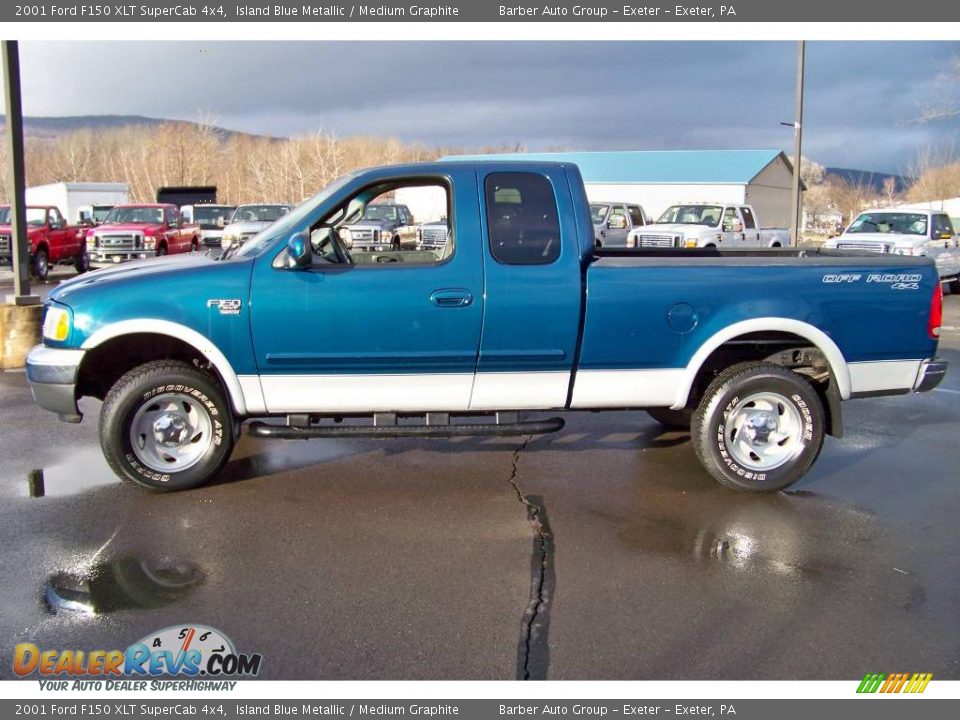 2001 Ford F150 XLT SuperCab 4x4 Island Blue Metallic / Medium Graphite Photo #8