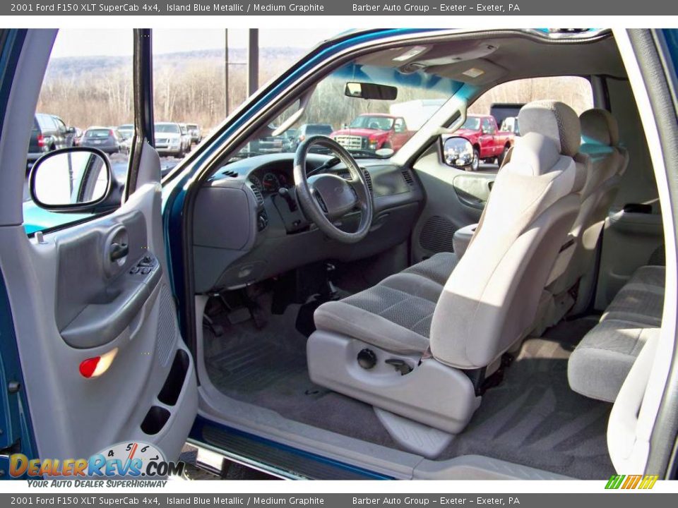2001 Ford F150 XLT SuperCab 4x4 Island Blue Metallic / Medium Graphite Photo #11