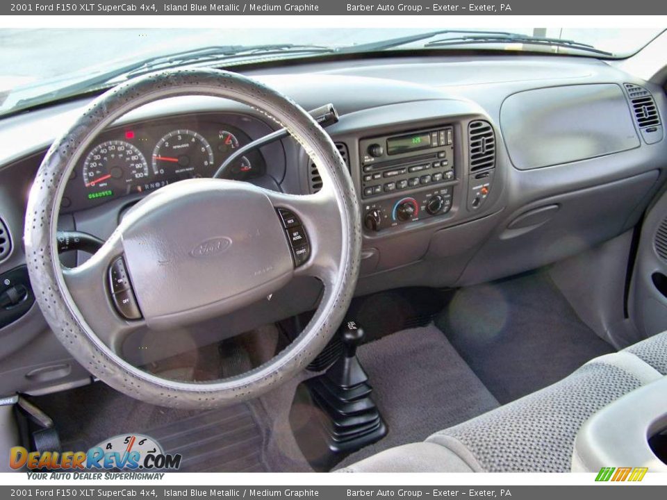 2001 Ford F150 XLT SuperCab 4x4 Island Blue Metallic / Medium Graphite Photo #13